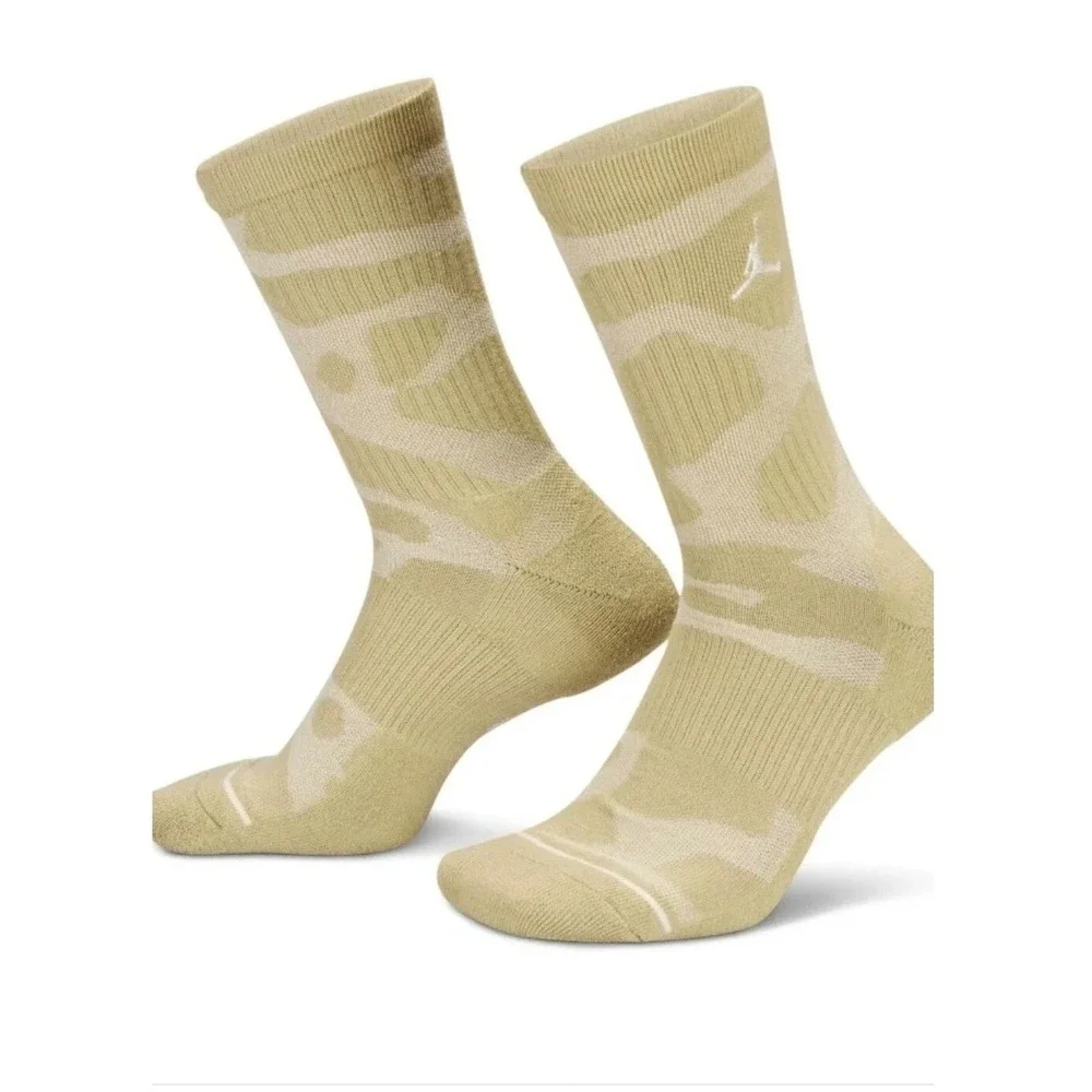 Jordan Crew Socks Mens 8-12 Green New Everyday Essential Dri-Fit Cushioned
